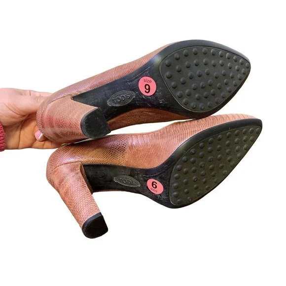 Tods Womens Brown Leather Heels 9 - Picture 7 of 7